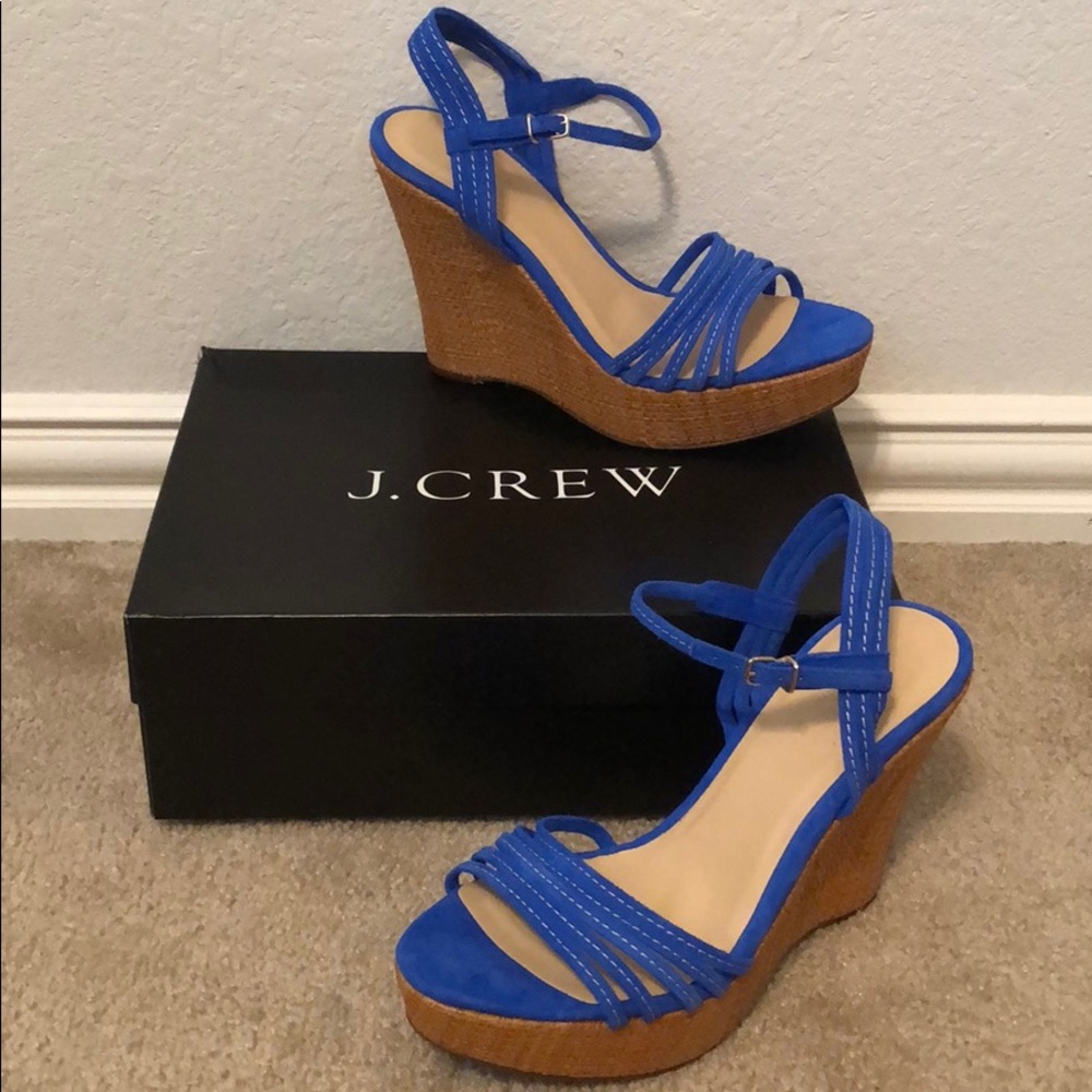 J. Crew Bette Suede Platform Wedges